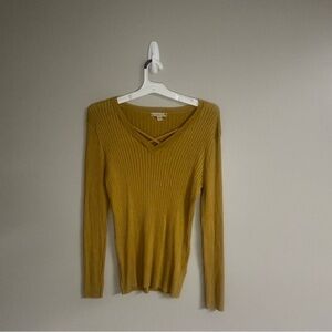 It’s Our Time Mustard Ribbed Sweater